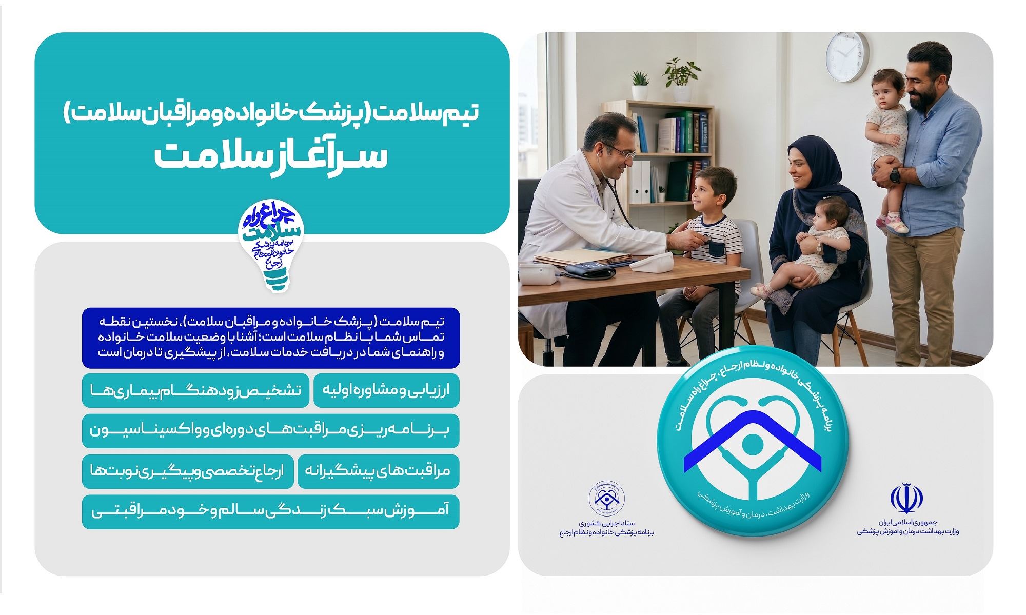 مسیر سلامتی شما برای ما مهم است، به برنامه پزشک خانواده و نظام ارجاع ملحق شوید
